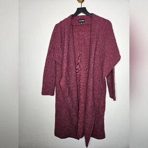 Steve Madden Oversized Slub Knit Jacket Duster  in Maroon Size‎ Small